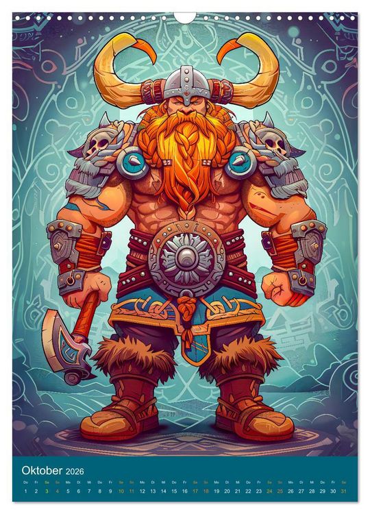Produktbild: Wikinger Action - Comic-Helden inspiriert von den Nordm&auml;nnern (Wandkalender 2026 DIN A3 hoch), CALVENDO Monatskalender