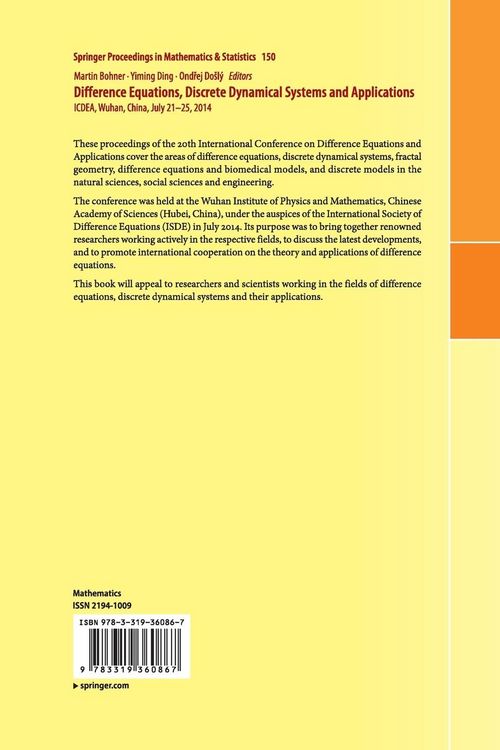 Produktbild: Difference Equations, Discrete Dynamical Systems and Applications