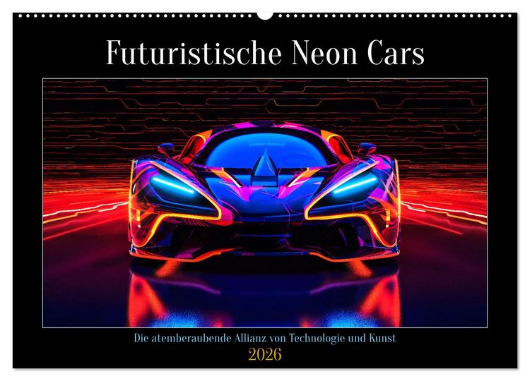 Produktbild: Futuristische Neon Cars (Wandkalender 2026 DIN A2 quer), CALVENDO Monatskalender