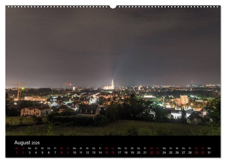 Produktbild: Regensburg bei Nacht (Wandkalender 2026 DIN A2 quer), CALVENDO Monatskalender