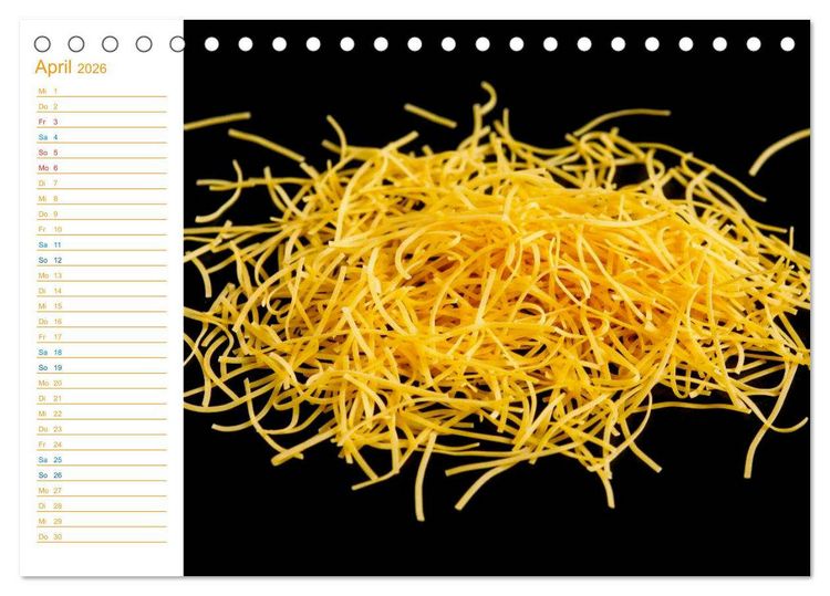 Produktbild: Pasta (Tischkalender 2026 DIN A5 quer), CALVENDO Monatskalender