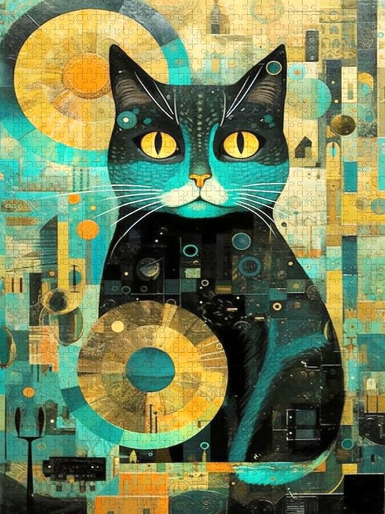 Produktbild: CALVENDO Puzzle Schwarzer Kater | 2000 Teile Lege-Gr&ouml;&szlig;e 90x67cm Foto-Puzzle f&uuml;r gl&uuml;ckliche Stunden
