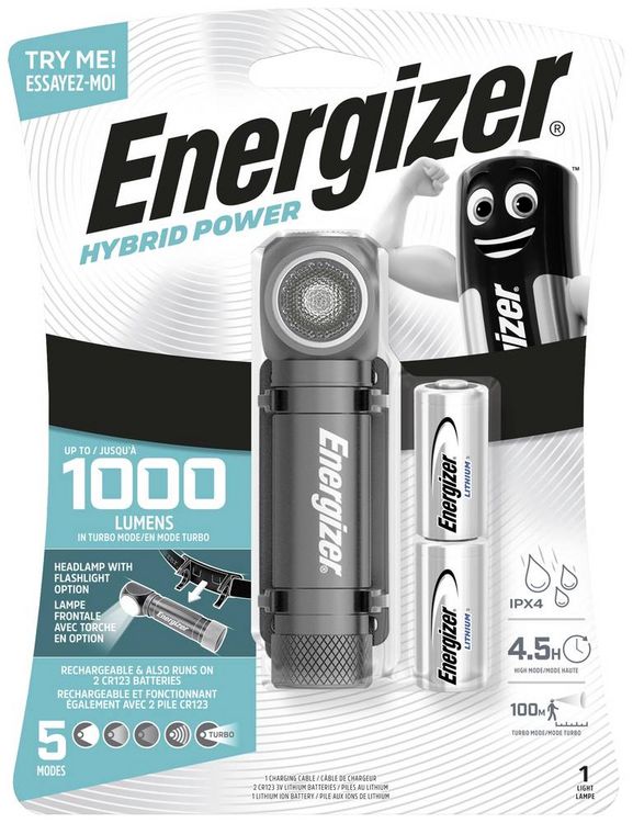 Produktbild: Energizer Hybrid Power LED Stirnlampe batteriebetrieben 400lm E303633201