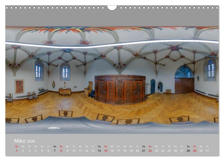 Produktbild: Backnang - Panoramablicke in die Stiftskirche (Wandkalender 2026 DIN A3 quer), CALVENDO Monatskalender