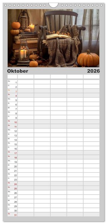 Produktbild: Familienplaner 2026 - B&uuml;cherzauber mit 5 Spalten (Wandkalender, 21 x 45 cm) CALVENDO