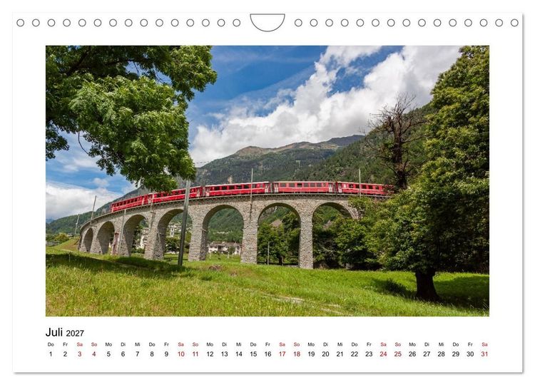 Produktbild: Die Rh&auml;tische Bahn - Ein Kurztrip in die Schweiz (Wandkalender 2027 DIN A4 quer), CALVENDO Monatskalender