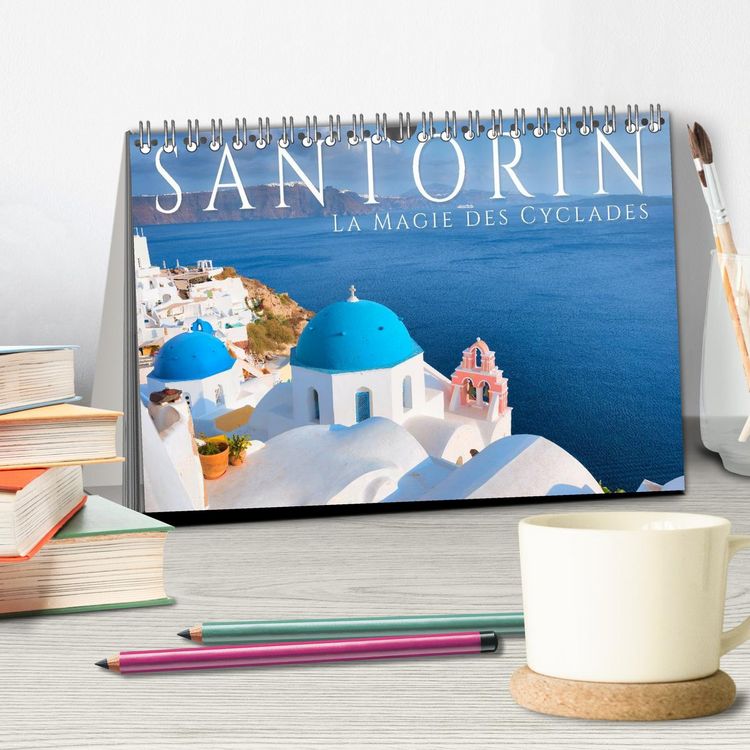 Produktbild: Santorin - La Magie des Cyclades (Calendrier de bureau 2026 DIN A5 vertical), CALVENDO calendrier mensuel
