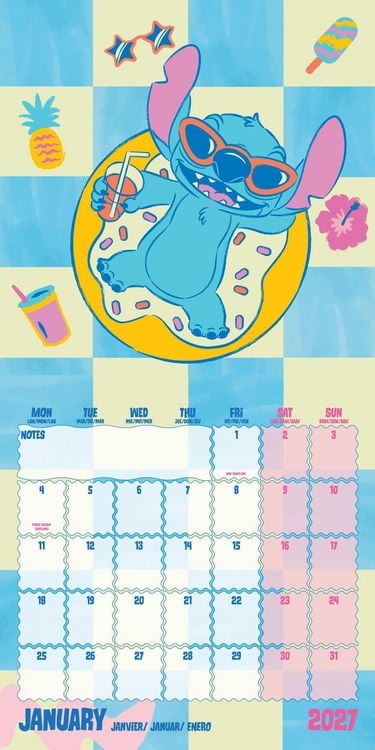 Produktbild: Disney Stitch &ndash; Offizieller Kalender 2027 &ndash; Wandkalender