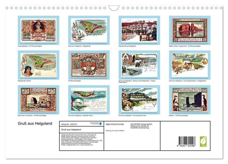 Produktbild: Gru&szlig; aus Helgoland (Wandkalender 2026 DIN A3 quer), CALVENDO Monatskalender
