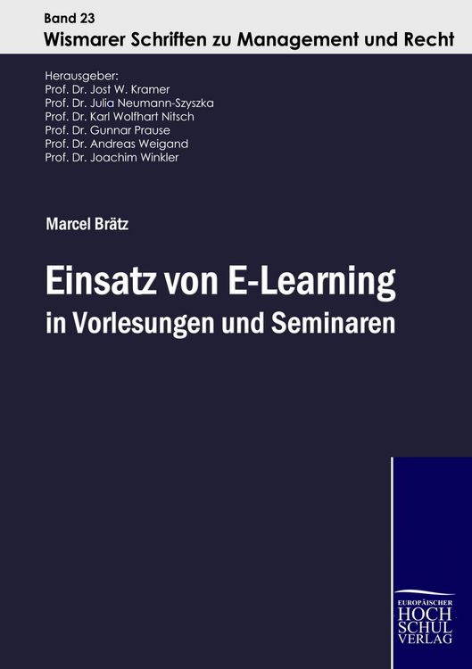 Produktbild: Einsatz von E-Learning in Vorlesungen und Seminaren