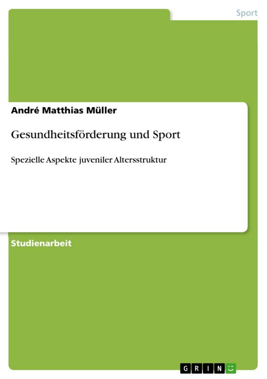 Produktbild: Gesundheitsf&ouml;rderung und Sport