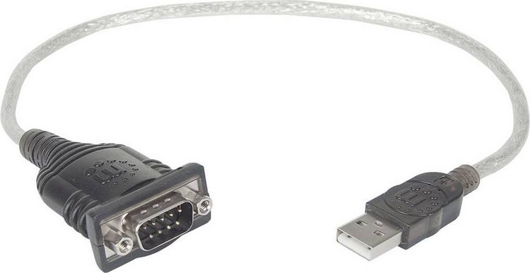 Produktbild: Manhattan USB 1.1 Adapter [1x USB 1.1 Stecker A - 1x D-SUB-Stecker 9pol.] 205146 45.00 cm vergoldete Steckkontakte