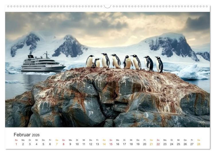 Produktbild: Antarktis - eisige Sch&ouml;nheit (hochwertiger Premium Wandkalender 2026 DIN A2 quer), Kunstdruck in Hochglanz