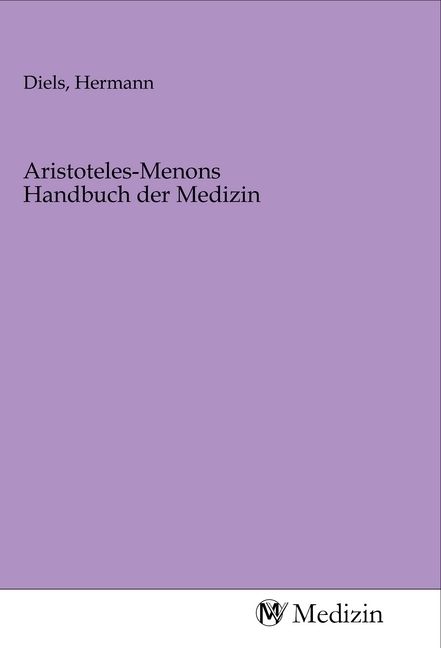 Produktbild: Aristoteles-Menons Handbuch der Medizin