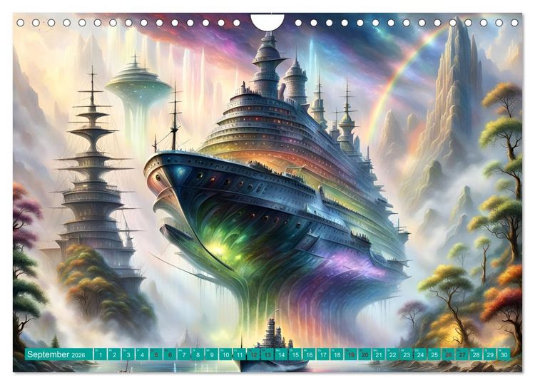 Produktbild: Futuristische Giganten Eine Welt von Morgen (Wandkalender 2026 DIN A4 quer), CALVENDO Monatskalender