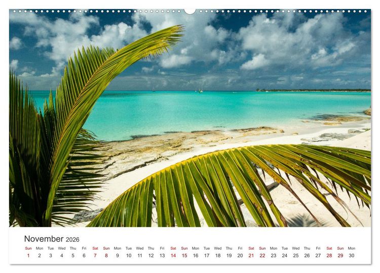 Produktbild: Caribbean beaches and the shades of blue (High Quality Premium Wall Calendar 2026 DIN A2 landscape),CALVENDO 12 Month Wall Calendar