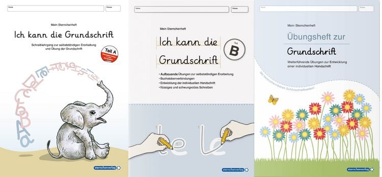 Produktbild: Ich kann die Grundschrift Teil A und B und das &Uuml;bungsheft Ich kann richtig sch&ouml;n schreiben