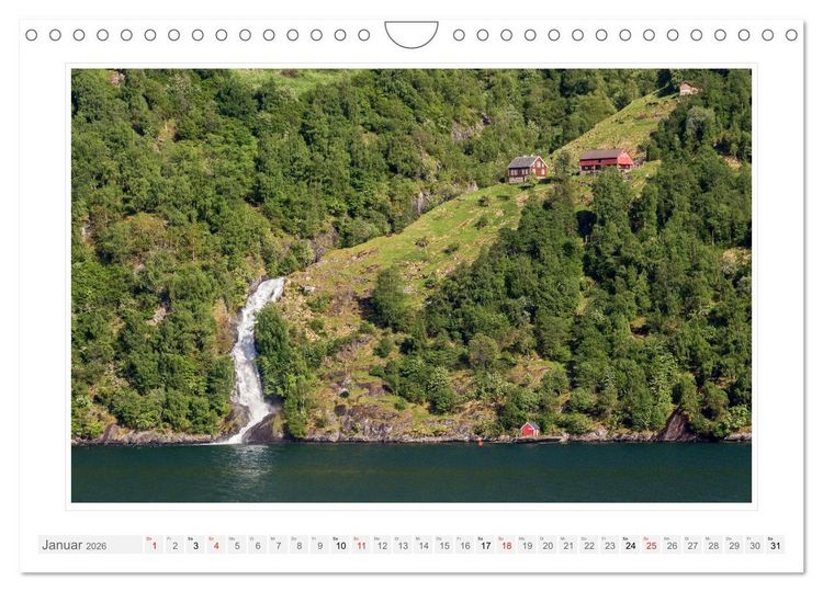 Produktbild: Norwegen. Sognefjord - Aurlandsfjord - Geirangerfjord - Stavanger (Wandkalender 2026 DIN A4 quer), CALVENDO Monatskalender