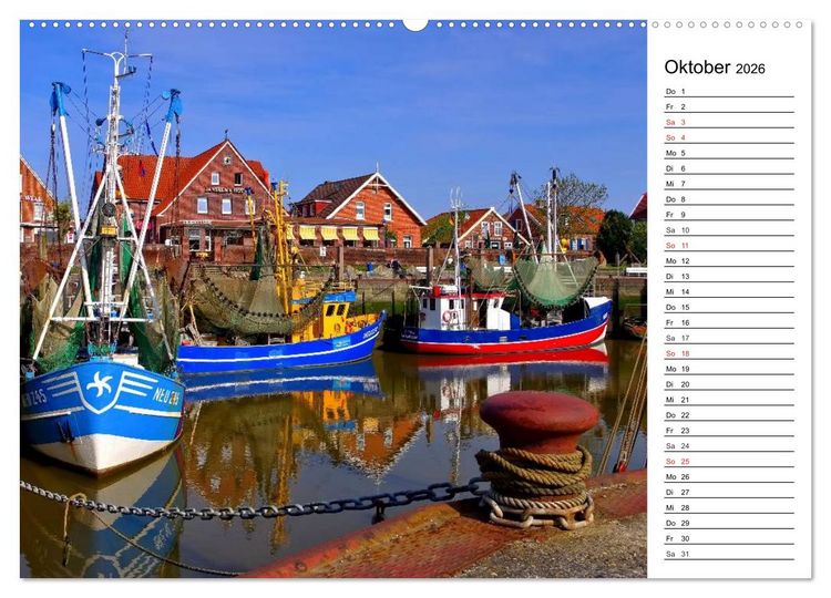 Produktbild: Neuharlingersiel - Ostfrieslands sch&ouml;nstes Hafenst&auml;dtchen (hochwertiger Premium Wandkalender 2026 DIN A2 quer), Kunstdruck in Hochglanz