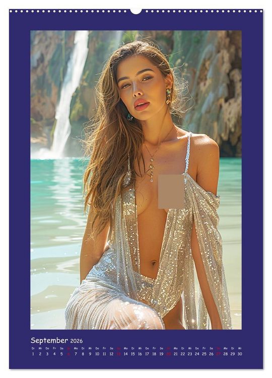 Produktbild: Sch&ouml;ne Dessous-Girls. Sinnliche Frauen am Wasser (hochwertiger Premium Wandkalender 2026 DIN A2 hoch), Kunstdruck in Hochglanz