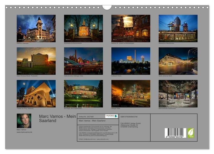 Produktbild: Marc Vamos - Mein Saarland (Wandkalender 2027 DIN A3 quer), CALVENDO Monatskalender