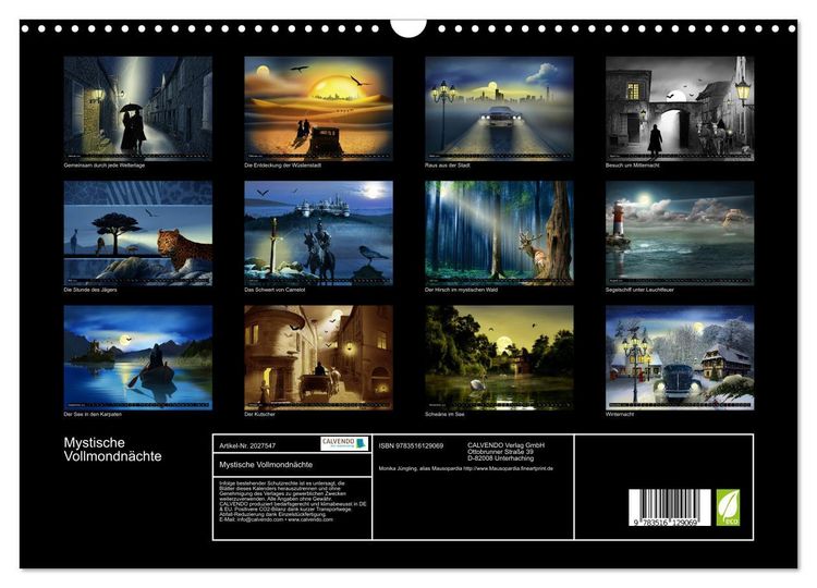 Produktbild: Mystische Vollmondn&auml;chte (Wandkalender 2026 DIN A3 quer), CALVENDO Monatskalender