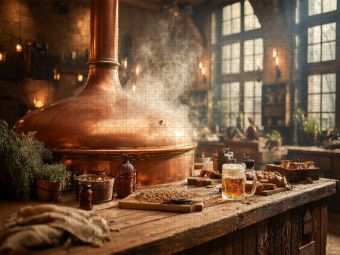 Produktbild: CALVENDO Puzzle Bierbrauen live - M&auml;nnerliebe in Kupfer | 1000 Teile Lege-Gr&ouml;&szlig;e 64x48cm Foto-Puzzle f&uuml;r gl&uuml;ckliche Stunden