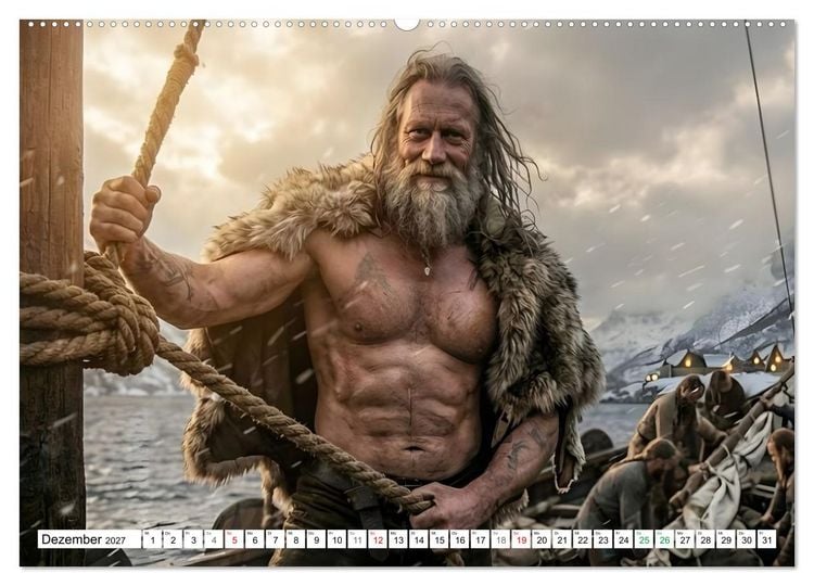 Produktbild: Echte Kerle &ndash; Wikinger (Wandkalender 2027 DIN A2 quer), CALVENDO Monatskalender