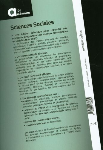 Produktbild: Sciences sociales : famille et socialisation, classe sociale et mouve
