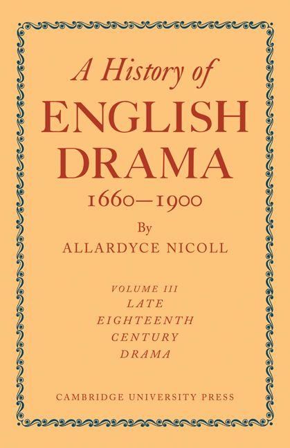 Produktbild: A History of English Drama 1660-1900