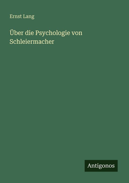 Produktbild: &Uuml;ber die Psychologie von Schleiermacher