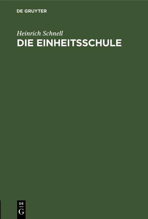 Produktbild: Die Einheitsschule