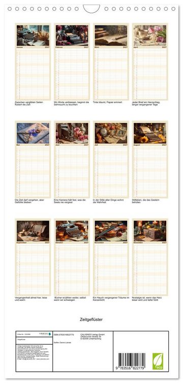 Produktbild: Familienplaner 2027 - Zeitgefl&uuml;ster mit 5 Spalten (Wandkalender, 21 x 45 cm) CALVENDO