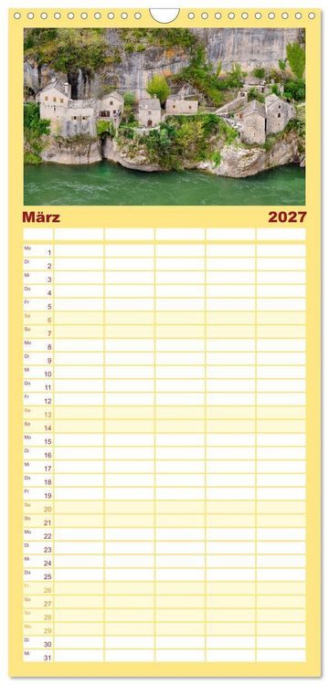 Produktbild: Familienplaner 2027 - Cevennen - Sch&ouml;ne alte Welt mit 5 Spalten (Wandkalender, 21 x 45 cm) CALVENDO