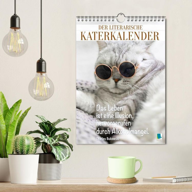 Produktbild: Der literarische Katerkalender (Wandkalender 2027 DIN A4 hoch), CALVENDO Monatskalender
