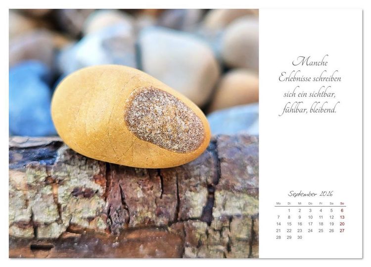 Produktbild: Steine des Lebens. Steine als Spiegel des Lebens mit Bildern und leisen Gedanken (Wandkalender 2026 DIN A4 quer), CALVENDO Monatskalender