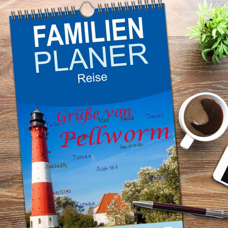 Produktbild: Familienplaner 2026 - Gr&uuml;&szlig;e von Pellworm mit 5 Spalten (Wandkalender, 21 x 45 cm) CALVENDO