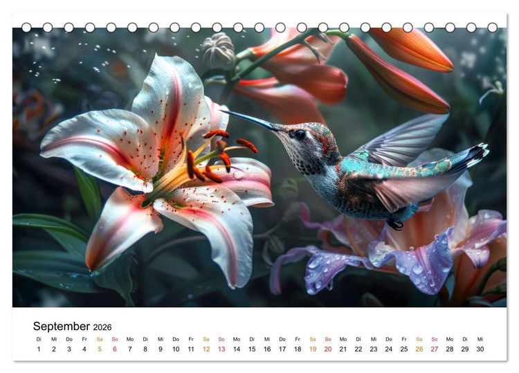 Produktbild: Kolibris - kleine Wunder der Natur (Tischkalender 2026 DIN A5 quer), CALVENDO Monatskalender