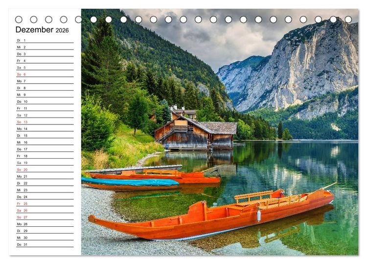 Produktbild: &Ouml;sterreich. Gr&uuml;&szlig;e vom Land der Berge und Seen (Tischkalender 2026 DIN A5 quer), CALVENDO Monatskalender