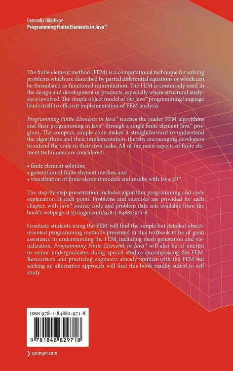 Produktbild: Programming Finite Elements in Java&trade;