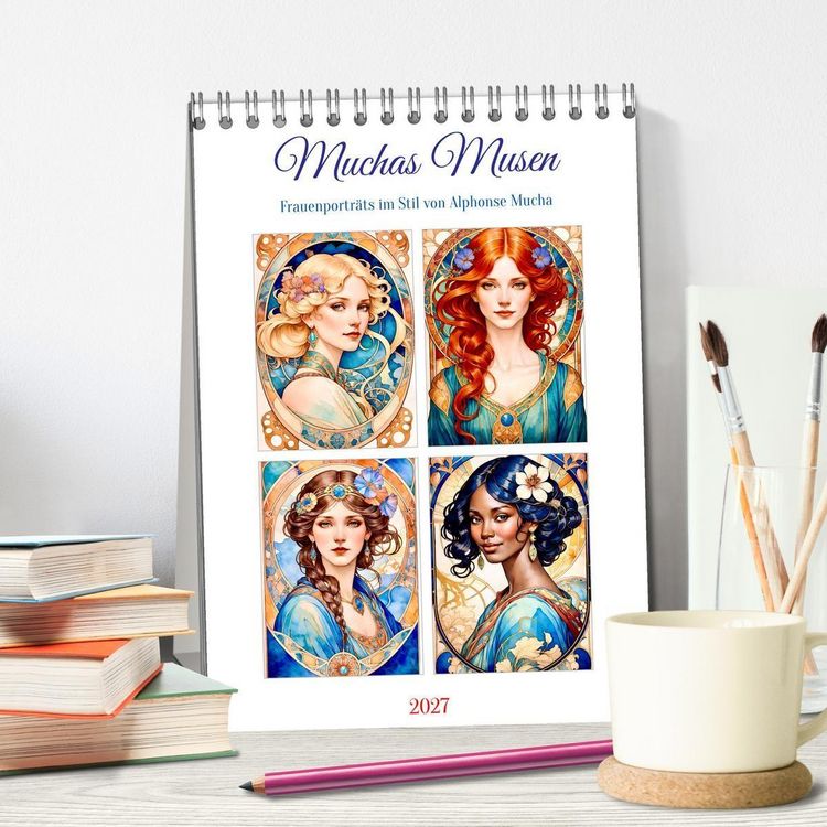 Produktbild: Muchas Musen (Tischkalender 2027 DIN A5 hoch), CALVENDO Monatskalender