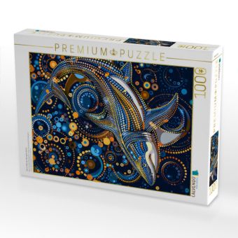 Produktbild: CALVENDO Puzzle Hai im Stile der Aborigine-Kunst | 1000 Teile Lege-Gr&ouml;&szlig;e 64x48cm Foto-Puzzle f&uuml;r gl&uuml;ckliche Stunden