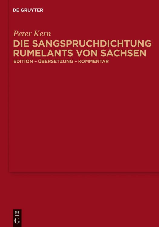 Produktbild: Die Sangspruchdichtung Rumelants von Sachsen