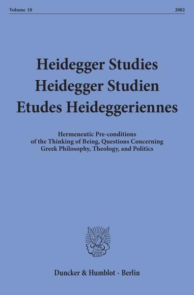 Produktbild: Heidegger Studies - Heidegger Studien - Etudes Heideggeriennes.