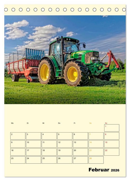 Produktbild: Traktor Giganten (Tischkalender 2026 DIN A5 hoch), CALVENDO Monatskalender