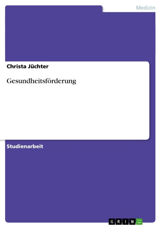 Produktbild: Gesundheitsf&ouml;rderung