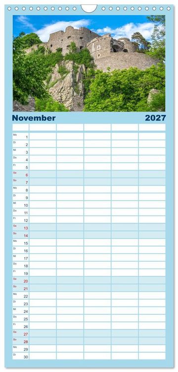 Produktbild: Familienplaner 2027 - Romantische Ruinen mit 5 Spalten (Wandkalender, 21 x 45 cm) CALVENDO
