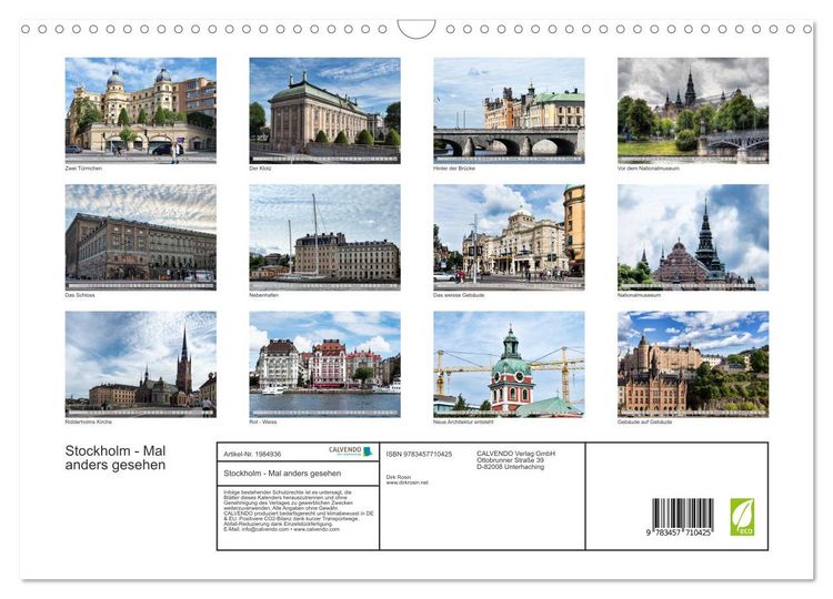 Produktbild: Stockholm - Mal anders gesehen (Wandkalender 2026 DIN A3 quer), CALVENDO Monatskalender