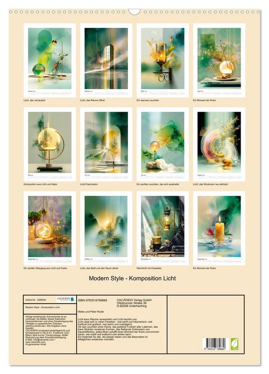Produktbild: Modern Style - Komposition Licht (Wandkalender 2027 DIN A2 hoch), CALVENDO Monatskalender