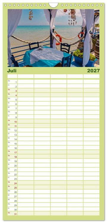 Produktbild: Familienplaner 2027 - Zakynthos und Kefalonia Trauminseln im Ionischen Meer mit 5 Spalten (Wandkalender, 21 x 45 cm) CALVENDO